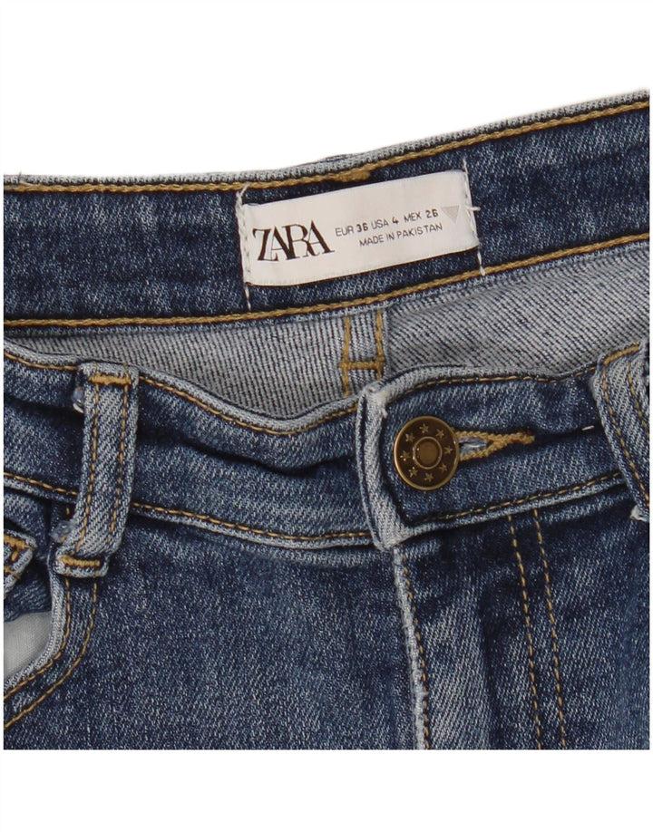 ZARA Damen Slim Jeans EU 36 XS W26 L27 Blau