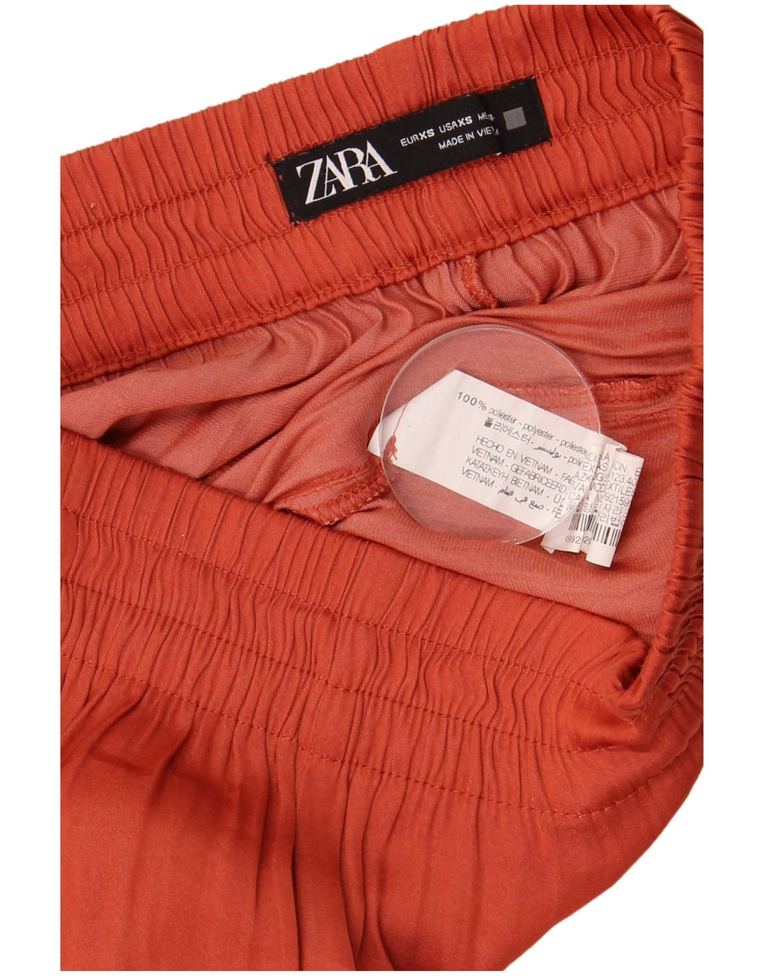 Zara Damen High Waist Cullotes-Hose XS W24 L27 Orange Polyester
