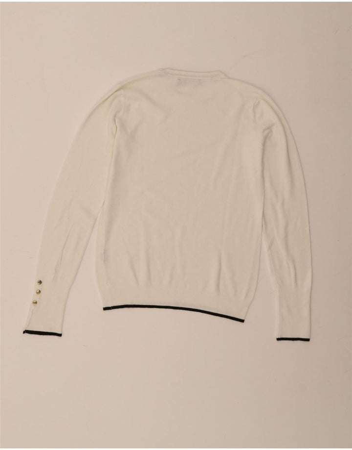 Zara Damen-Pullover mit Rundhalsausschnitt, Gr. 12, Mittelweiß
