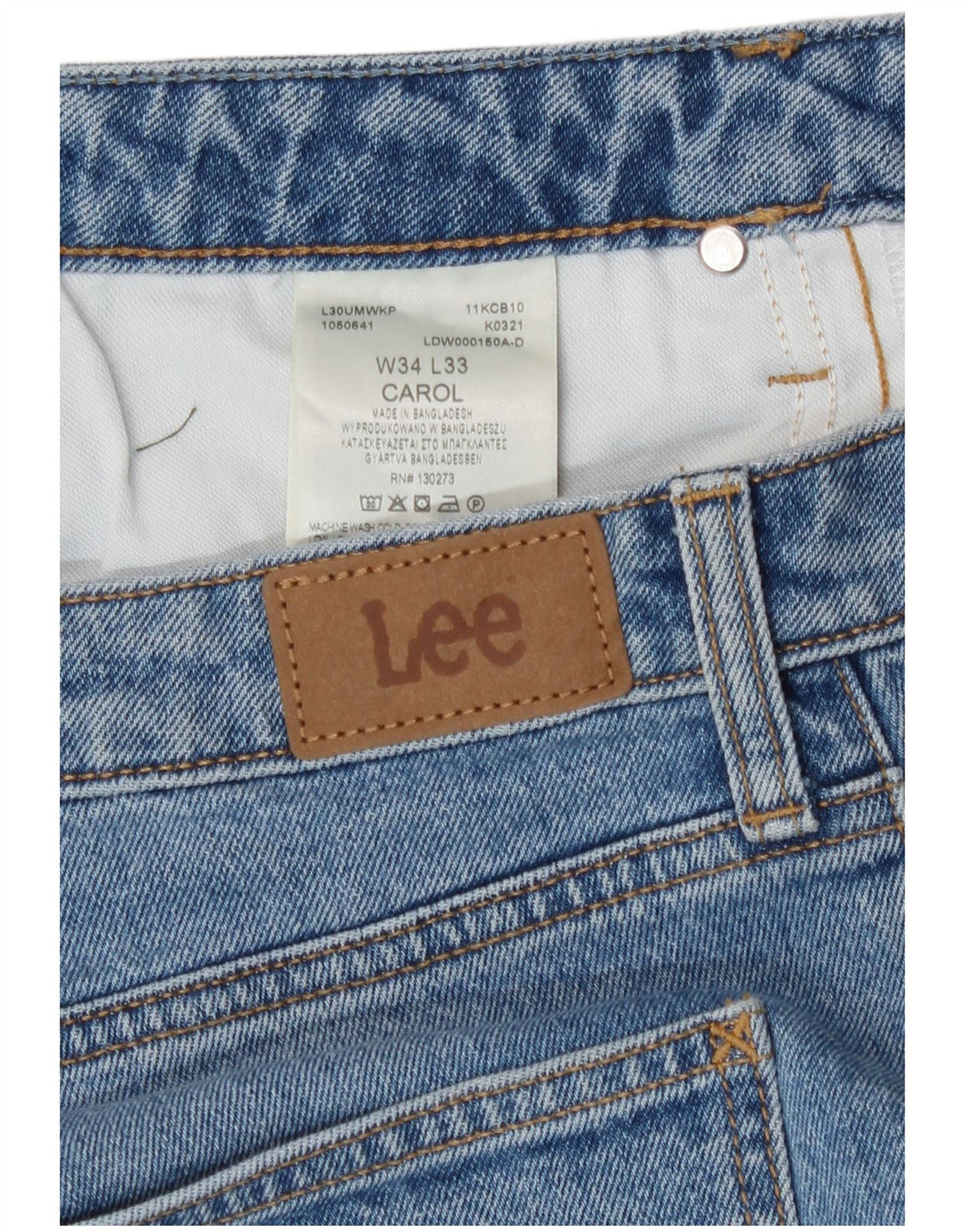 Lee Damen Carol Tapered Jeans W34 L29 Blaue Baumwolle