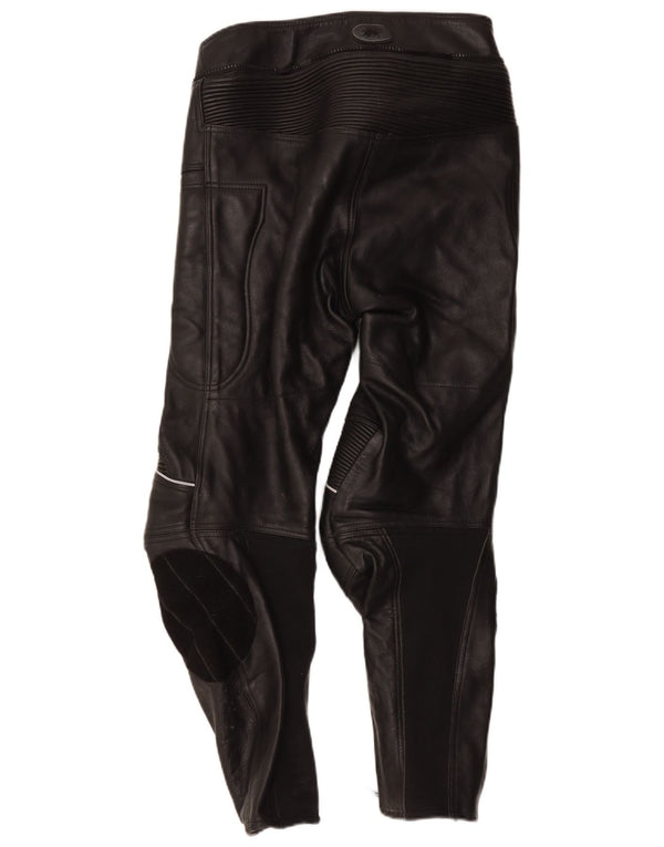 Buffalo Herren Motorstyle Lederhose UK 42 Medium W32 L27 Schwarz