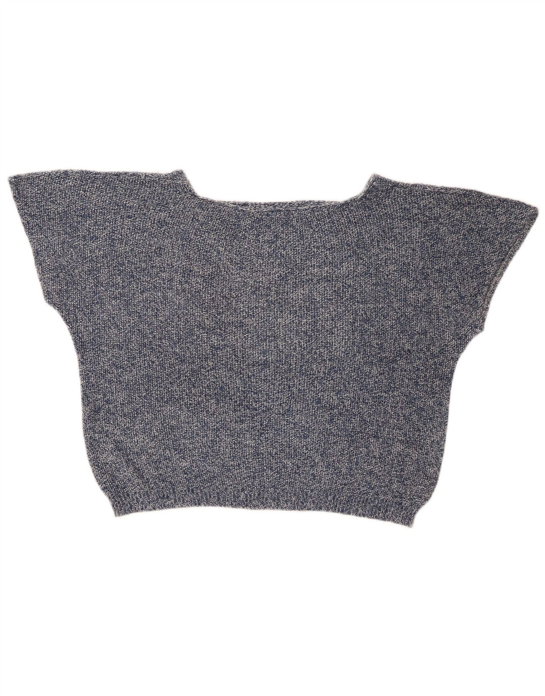 Vintage Damen übergroßes übergroßes Weste-Tanktop UK 14 Mittelblau gefleckt