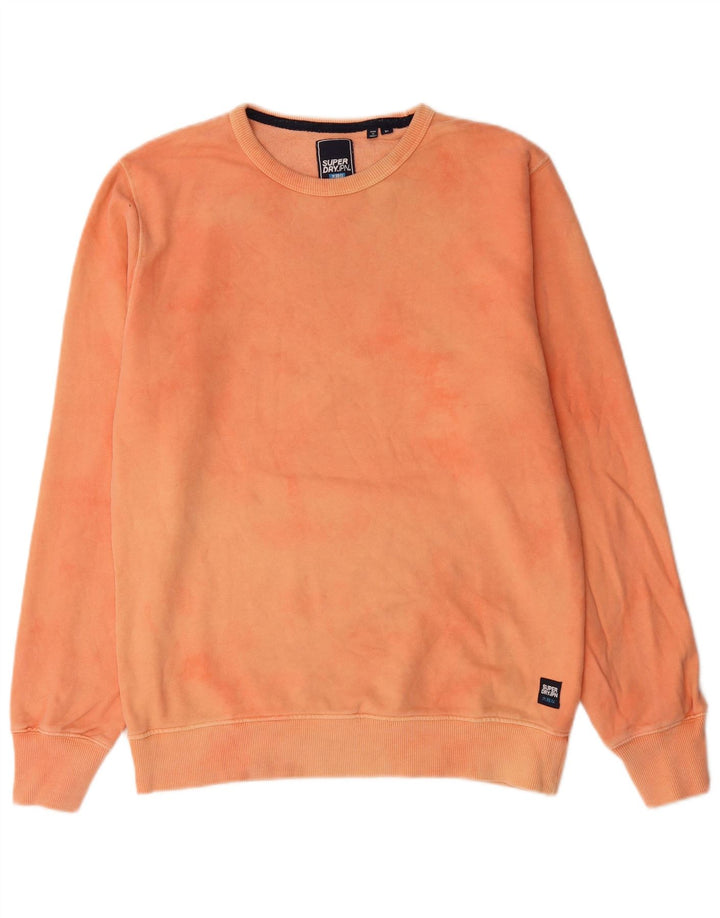 Superdry Herren Sweatshirt Pullover XL Orange Tie Dye Baumwolle