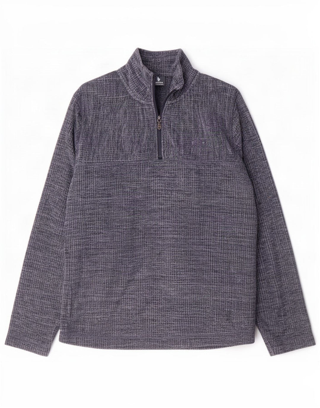 Weird Fish Herren-Fleecepullover mit Reißverschluss am Hals, mittelmarineblaues Polyester