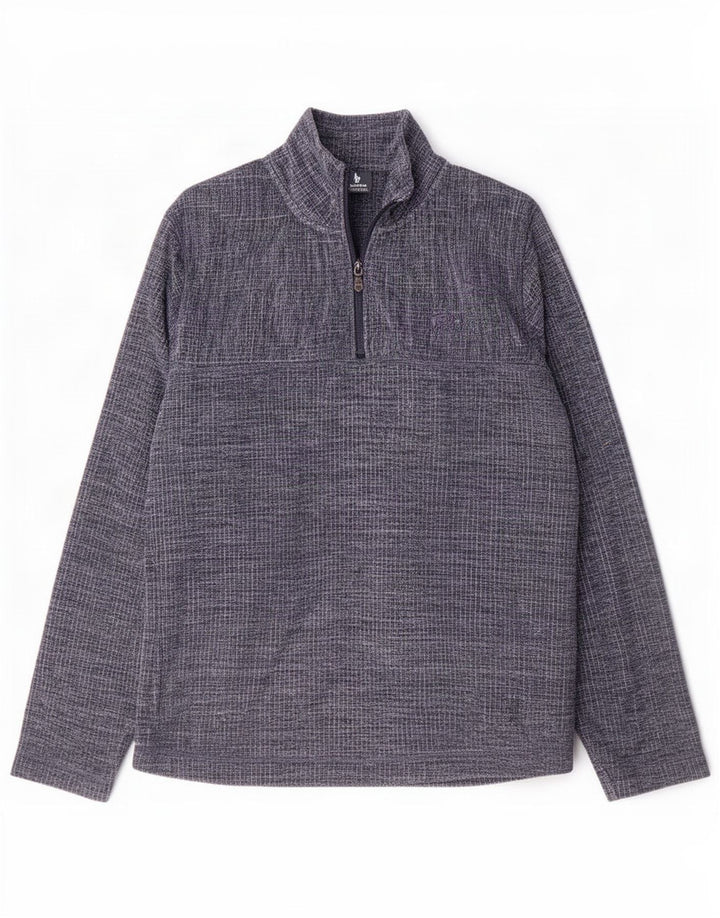 Weird Fish Herren-Fleecepullover mit Reißverschluss am Hals, mittelmarineblaues Polyester