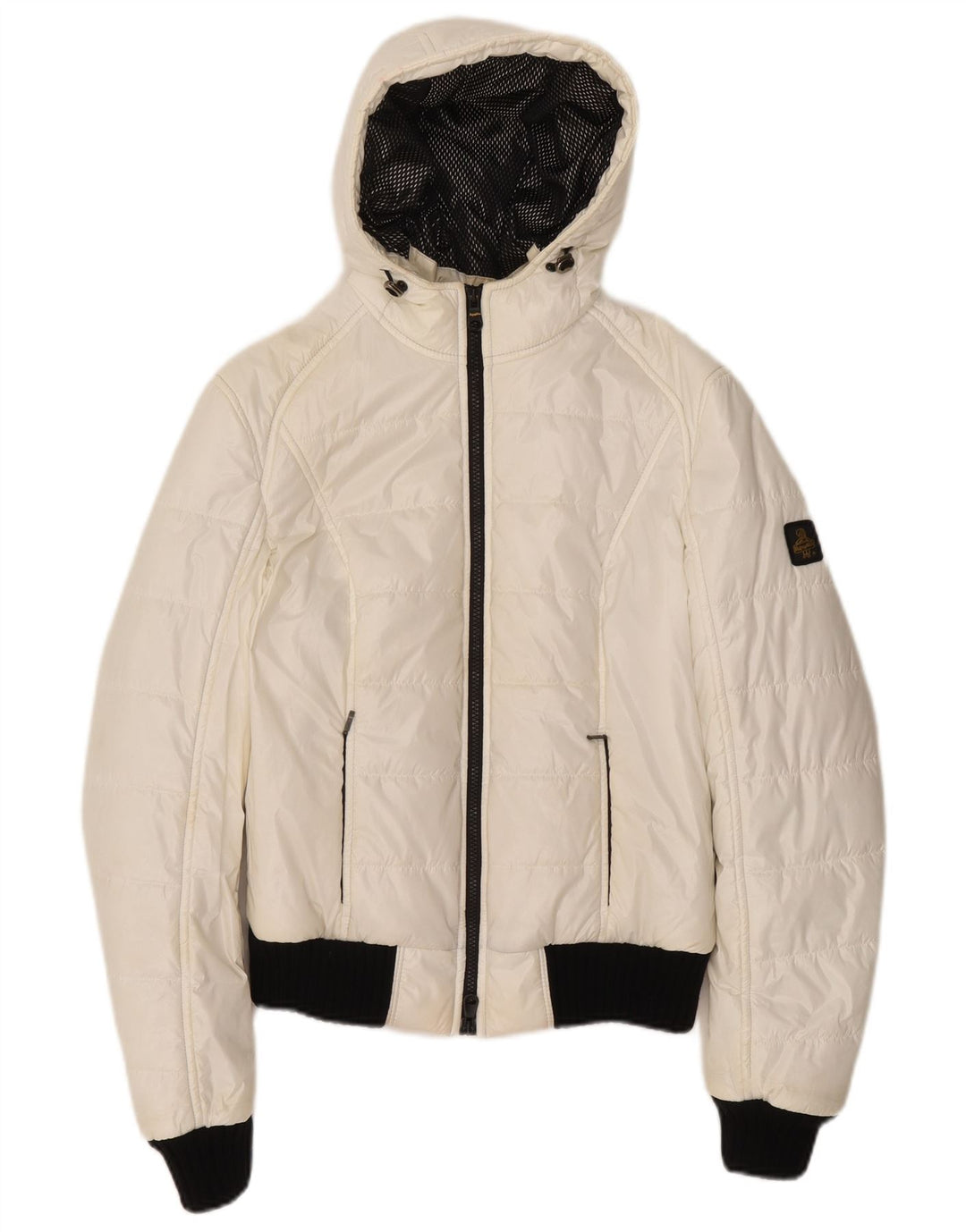 Refrigiwear Damen Bomberjacke mit Kapuze, wattiert, UK 14, Größe L, Weiß, Polyester