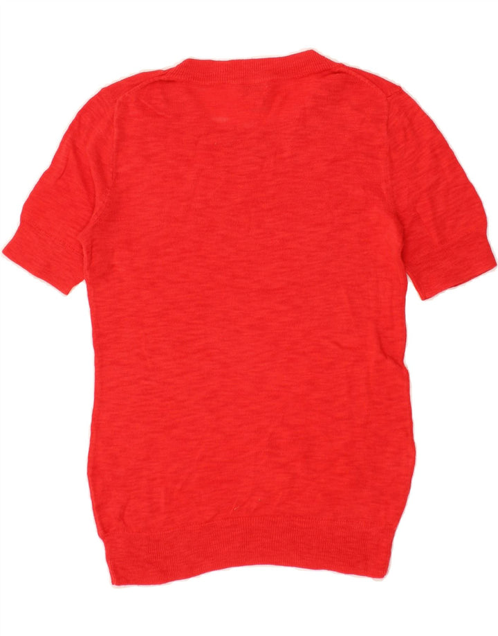 J. CREW Womens Longline Crew Neck Jumper Sweater UK 10 Small Red Vintage J. Crew and Second-Hand J. Crew from Messina Hembry 