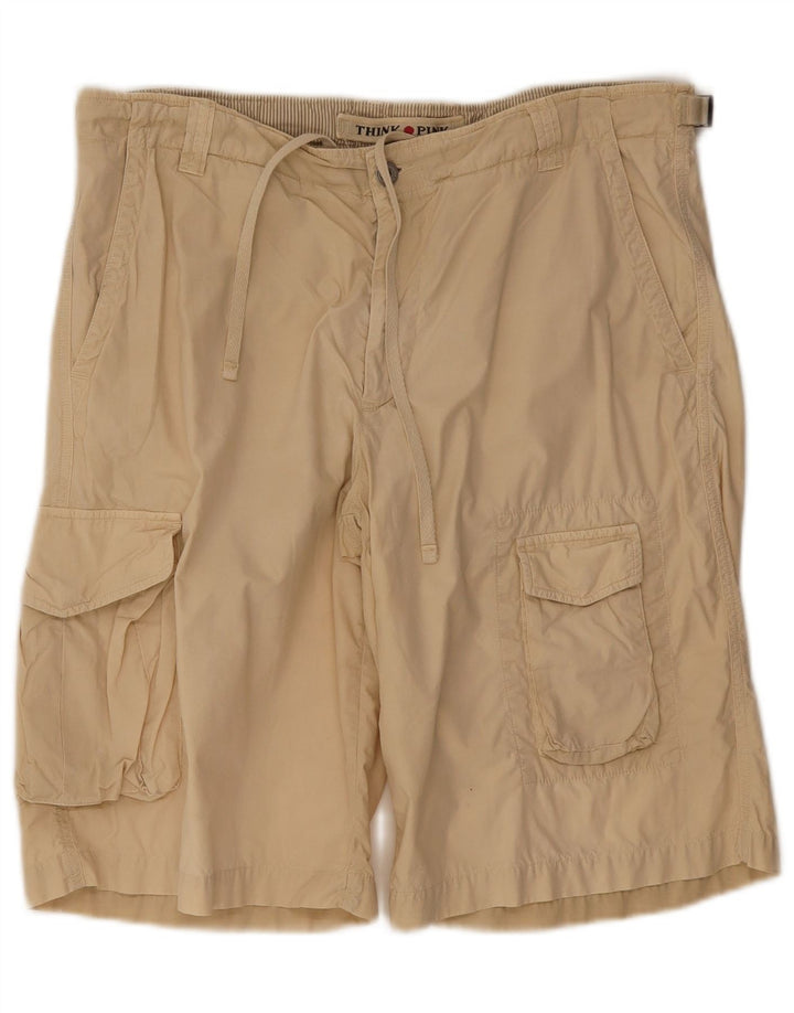 Think Pink Herren-Cargoshorts IT 50 Large W34 Beige Baumwolle