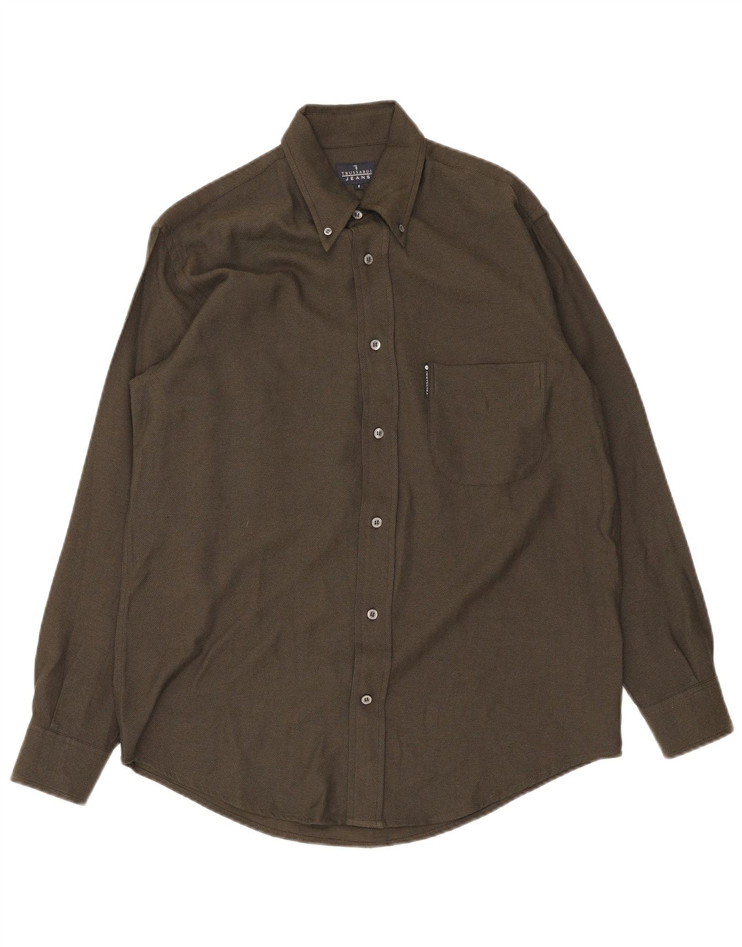 Trussardi Herrenhemd Small Khaki Viskose