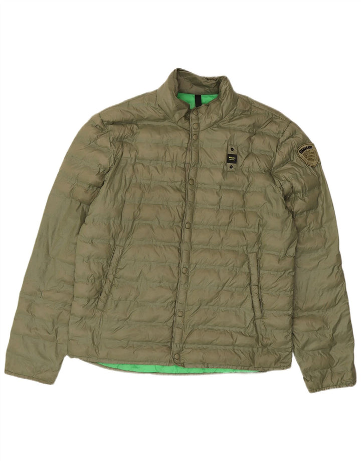 Blauer Herren Wattierte Jacke UK 42 XL Khaki Polyamid