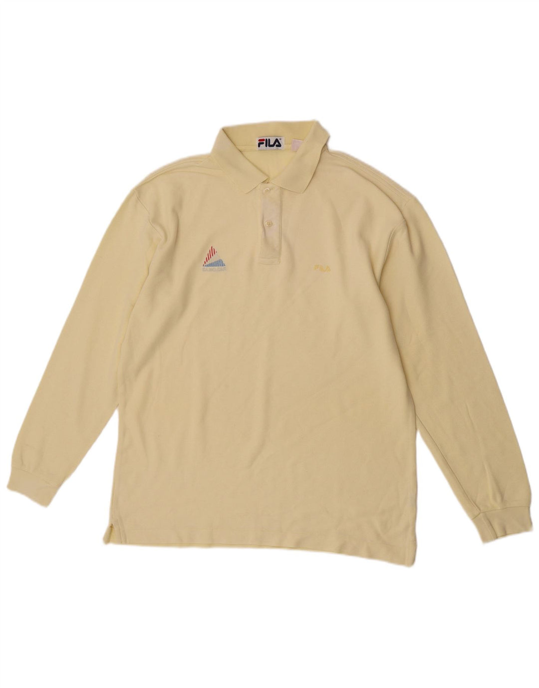 Fila Herren Langarm-Poloshirt IT 50 mittelgelbe Baumwolle