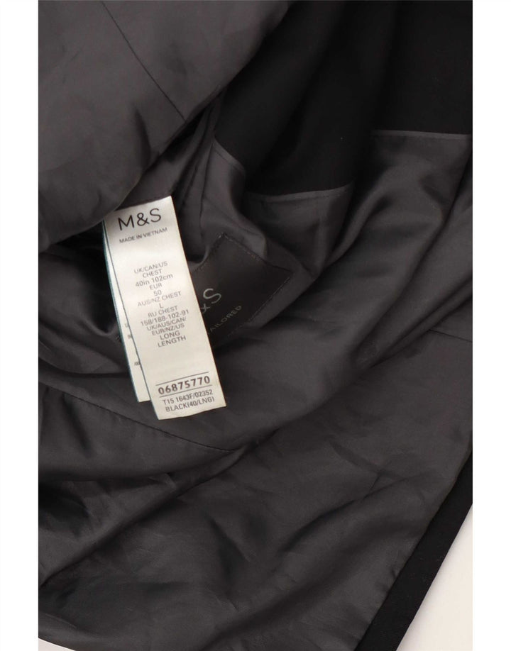 Marks & Spencer Herren-Blazer mit 2 Knöpfen, UK 40, Mittelschwarz, Polyester