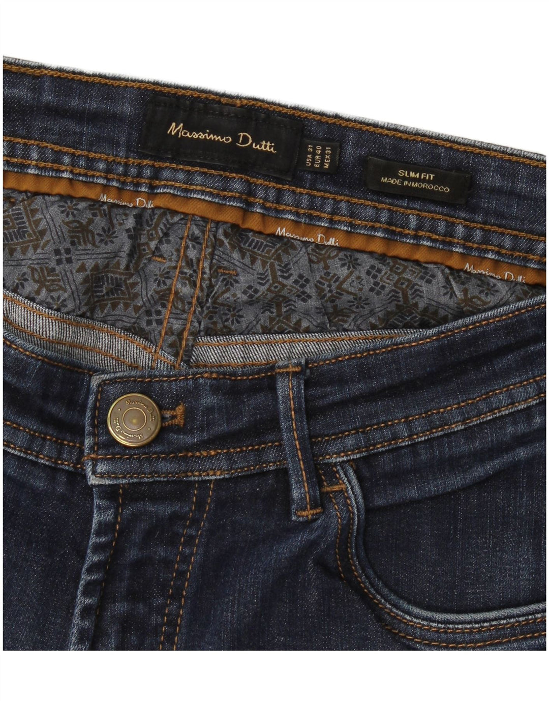 Massimo Dutti Herren Slim Jeans EU 40 Medium W31 L30 Blau