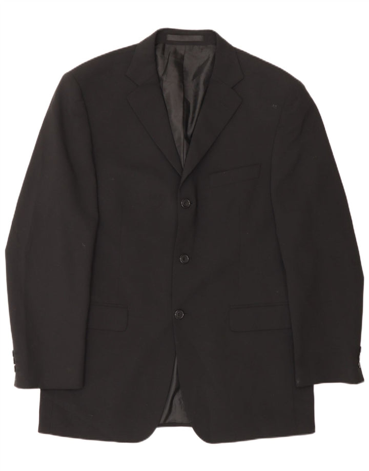 Marks & Spencer Herren-Blazer mit 3 Knöpfen, UK 40, Mittelschwarz, Polyester