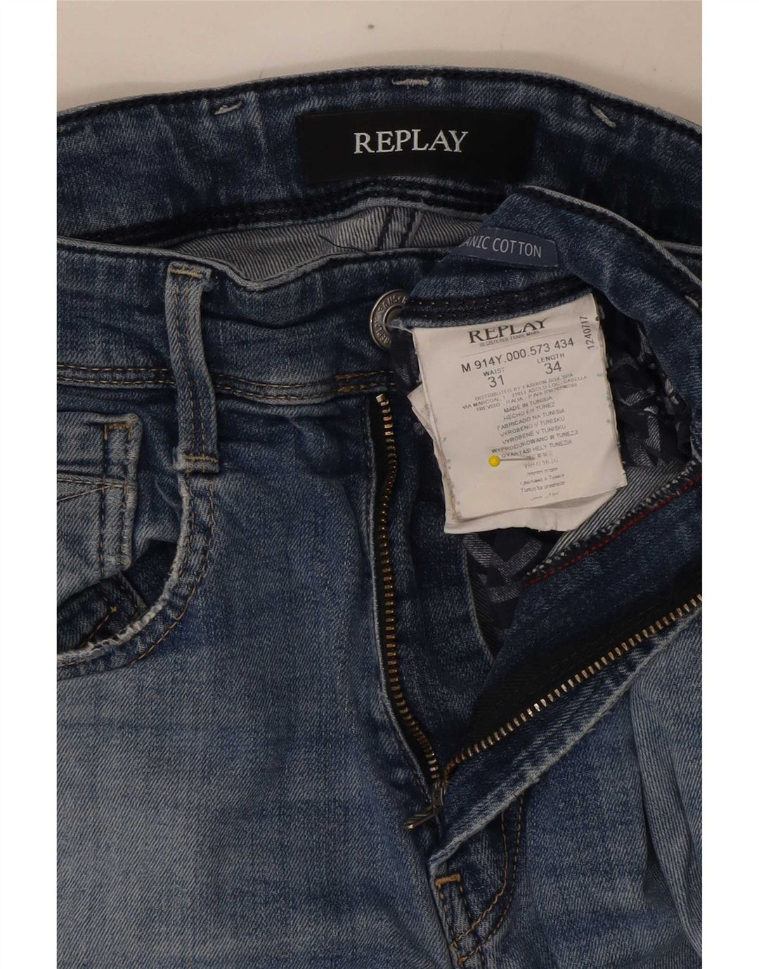 Replay Herren Distressed Slim Jeans W31 L26 Blaue Baumwolle