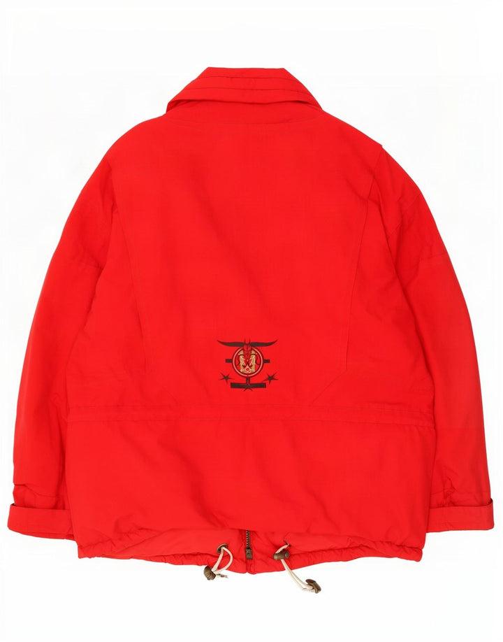Vintage Herren Utility Jacke IT 54 2XL Rot Polyamid
