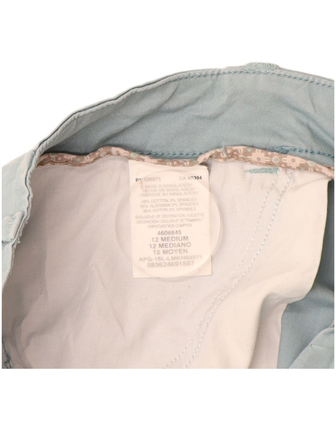 Lee Damen Caprihose US 12 Large W32 L24 Türkis Baumwolle