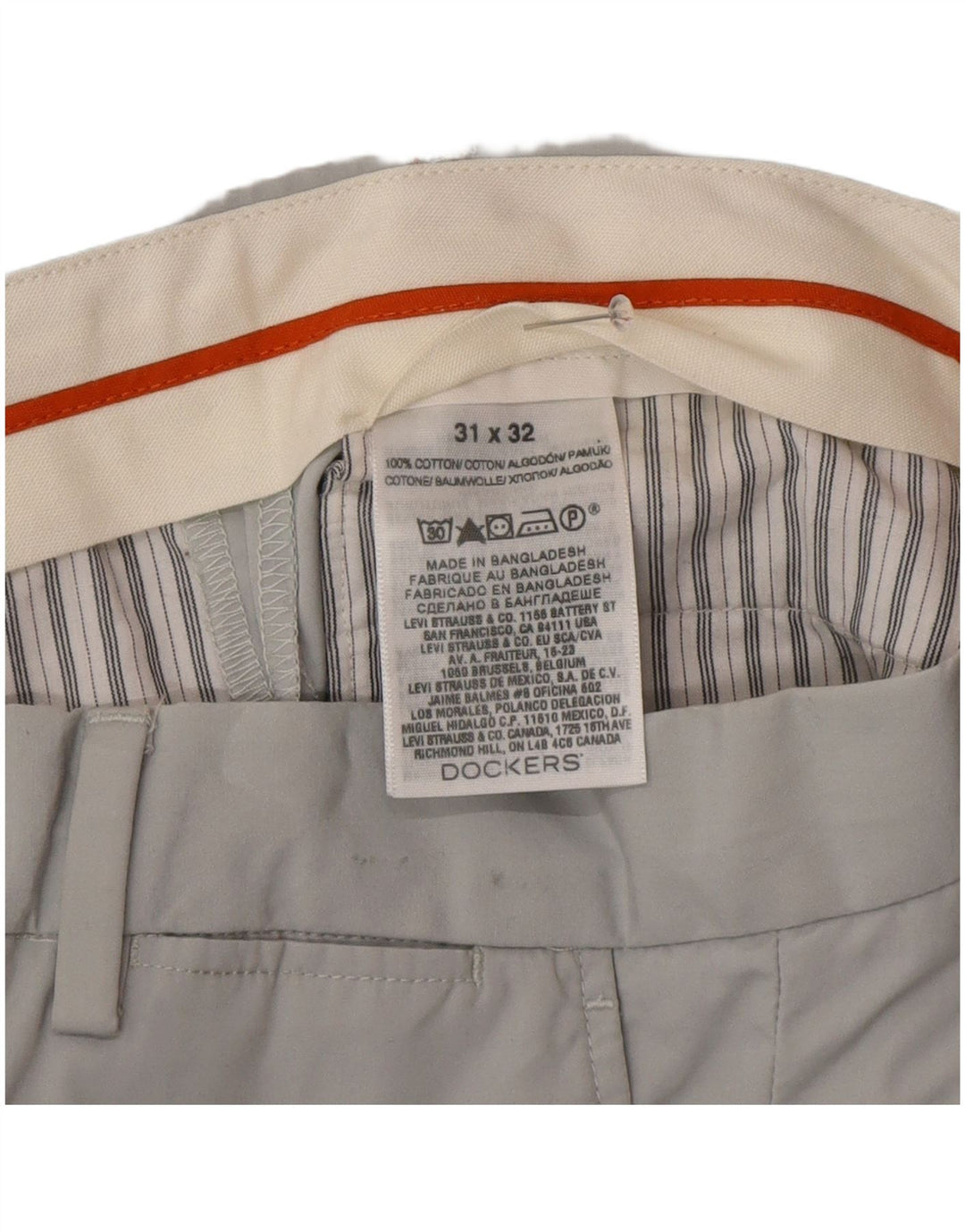 Dockers Gerade Chinohose für Herren, W31, L32, Grau, Baumwolle