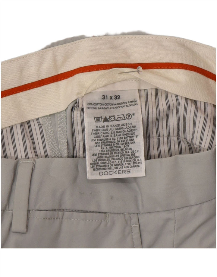 Dockers Gerade Chinohose für Herren, W31, L32, Grau, Baumwolle