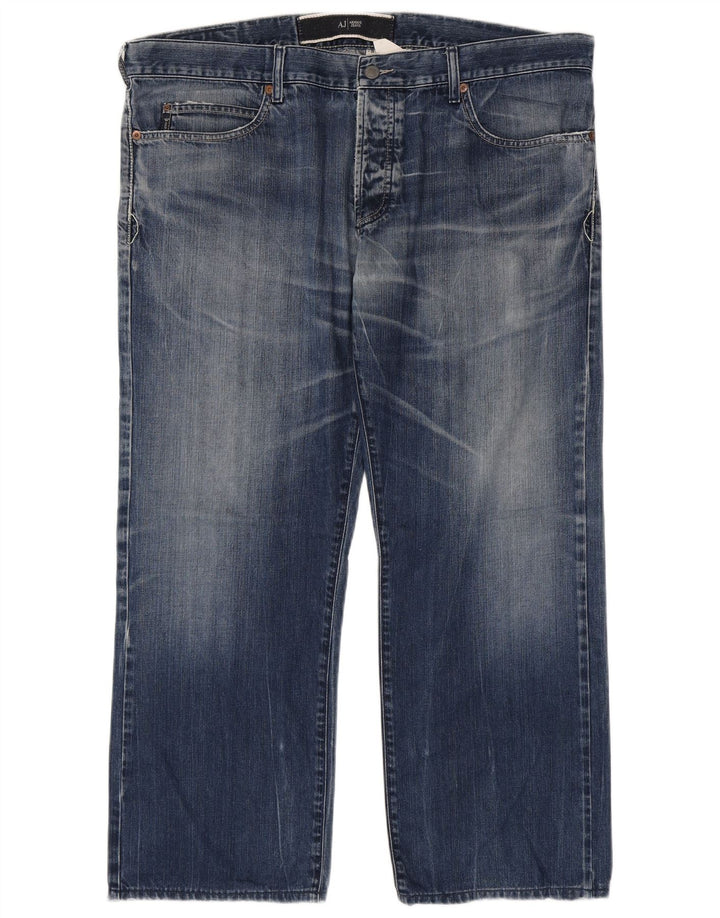 Armani Herren Straight Jeans W40 L29 Blaue Baumwolle