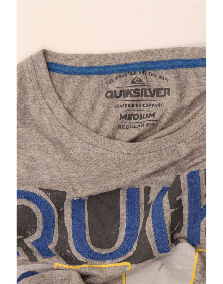 Quiksilver Herren-T-Shirt mit normaler Passform und Grafik, Mittelgrau