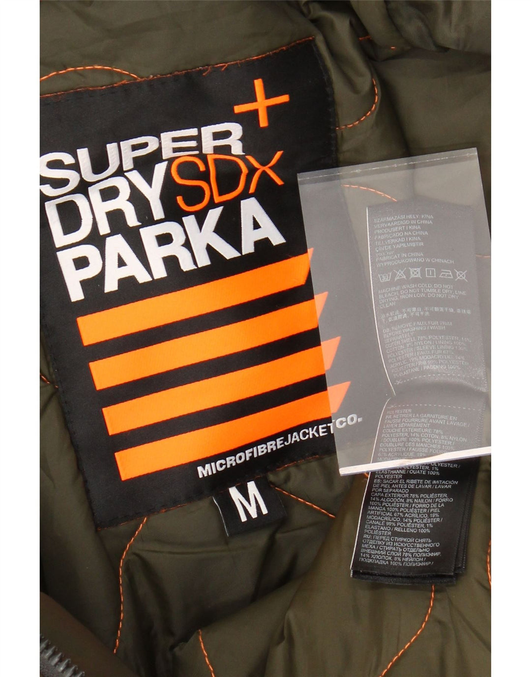 SUPERDRY Herren-Parka mit Kapuze, UK 38, mittleres Khaki, Polyester