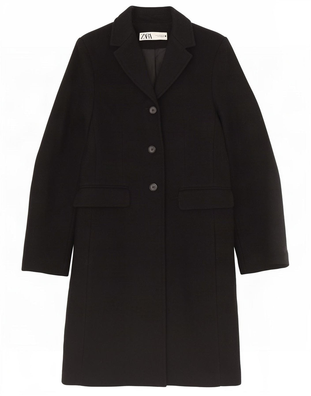 Zara Damen Mantel UK 6 XS Schwarz Viskose