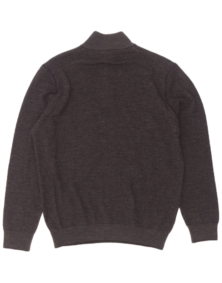 Bugatti Herren-Pullover mit Reißverschluss am Hals, Größe L, Grau