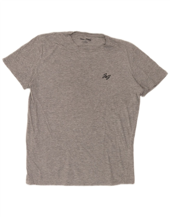 JACK & JONES Herren T-Shirt Top Large Grau Viskose