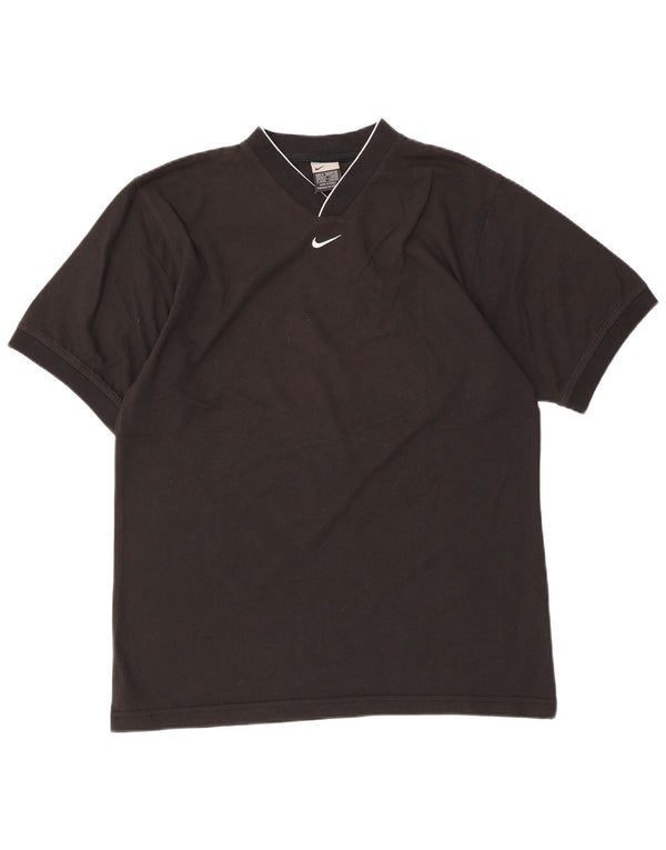 NIKE Herren T-Shirt Top UK 39/41 Mittelschwarze Baumwolle