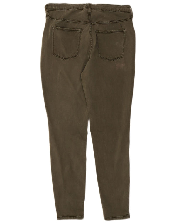 Mossimo Damen-Freizeithose mit hoher Taille, US 12, Größe L, W30, L27, Khaki, Baumwolle