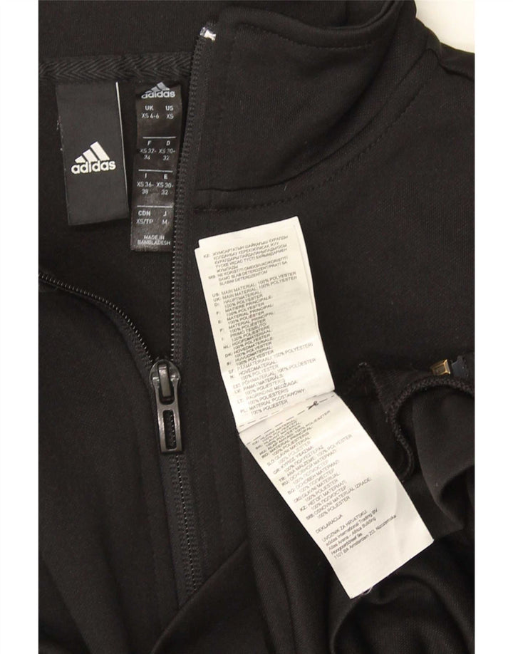 Adidas Damen Trainingsanzug Top Jacke UK 4/6 XS Schwarz Polyester