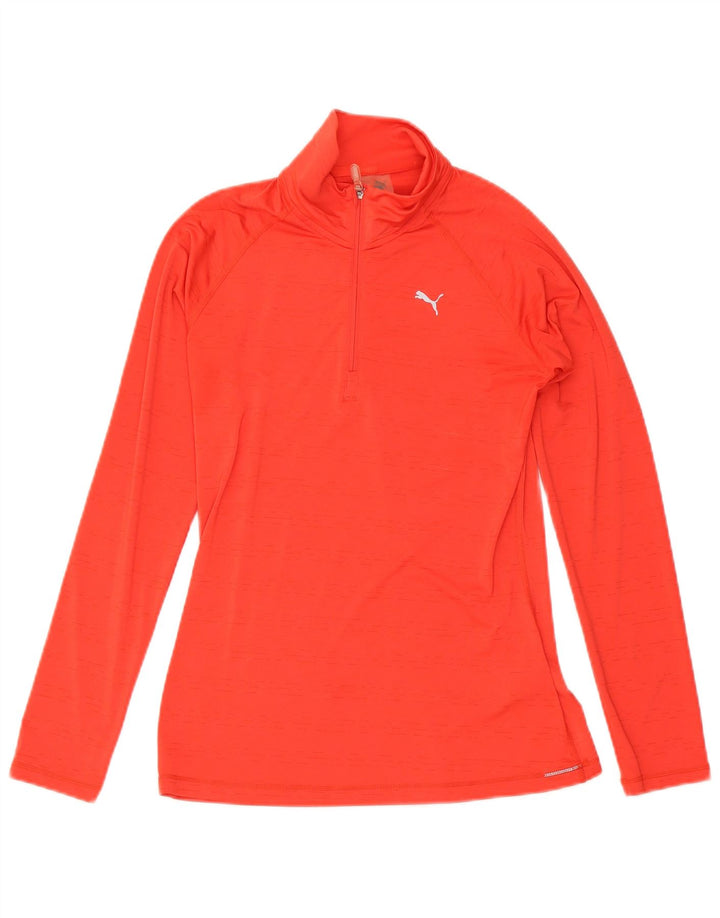 Puma Damen-Pullover-Trainingsanzugoberteil mit Reißverschluss und Halsausschnitt, UK 10, Größe S, rot, Polyester