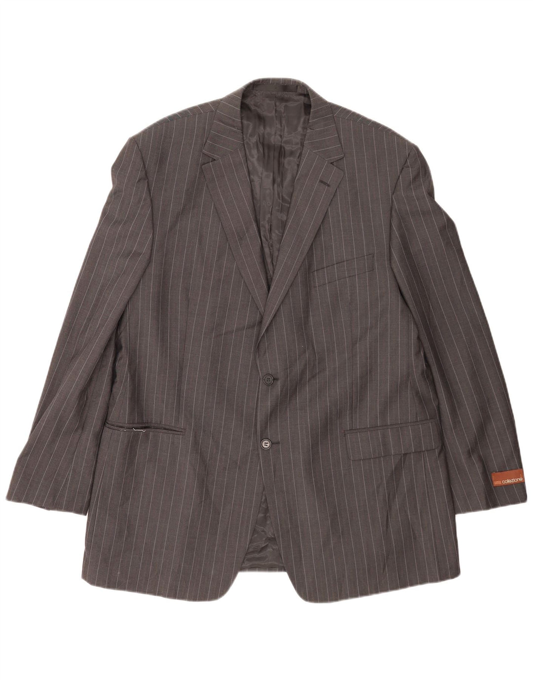 Marks & Spencer Herren-Blazer mit 2 Knöpfen, UK 46, XL, graue Nadelstreifenwolle
