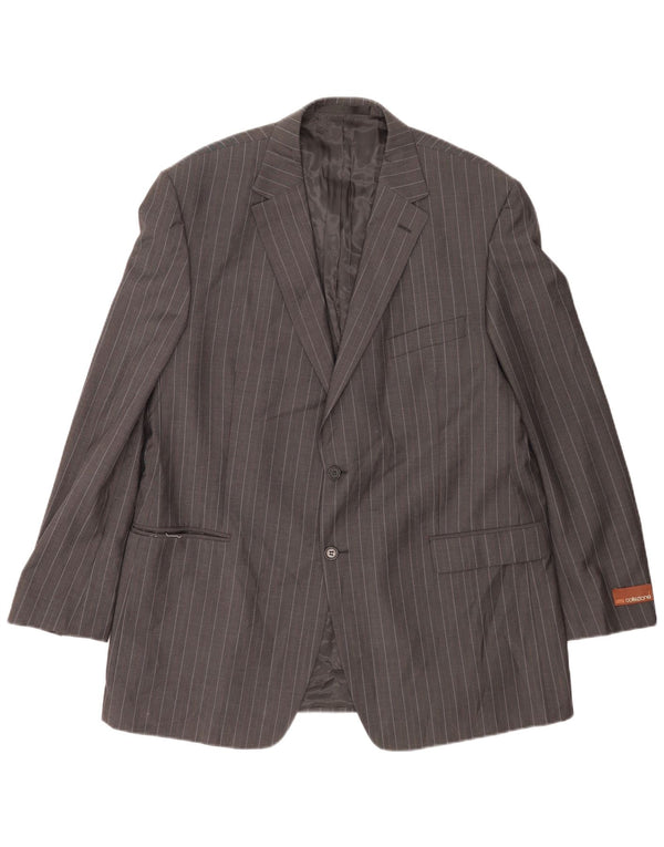 Marks & Spencer Herren-Blazer mit 2 Knöpfen, UK 46, XL, graue Nadelstreifenwolle