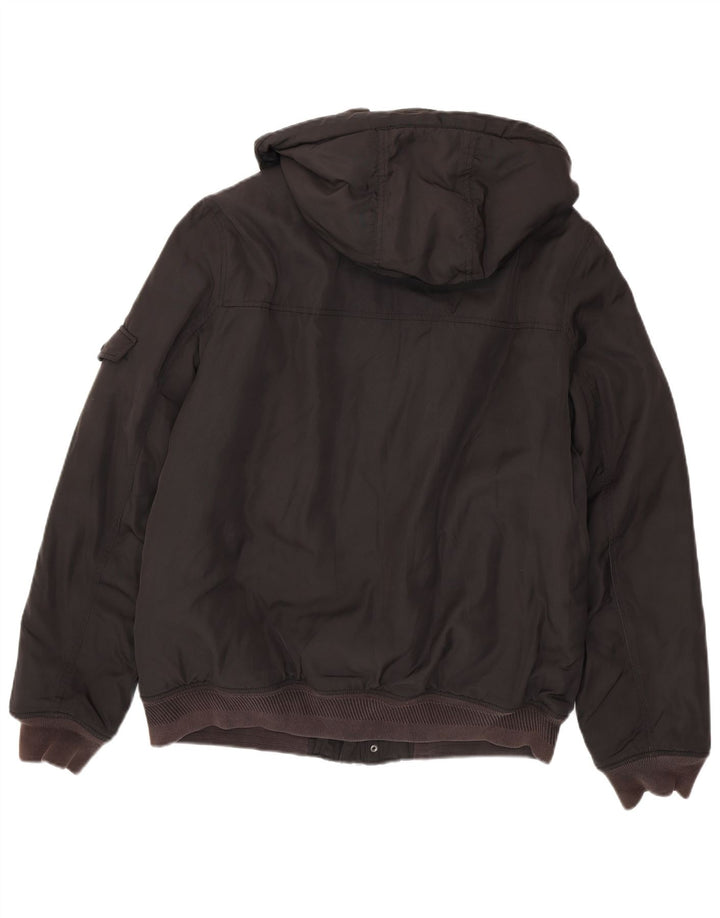Tommy Hilfiger Herren-Bomberjacke mit Kapuze, UK 42, XL, Schwarz, Polyester