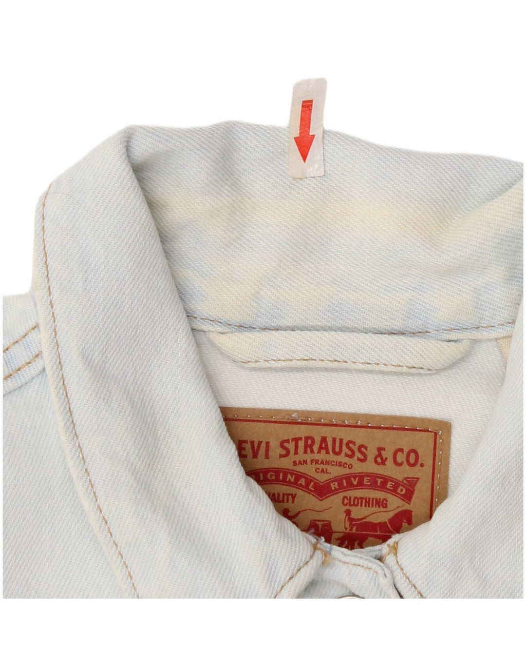Levi's Damen Crop Denim Jacke UK 12 Mittelblaue Baumwolle