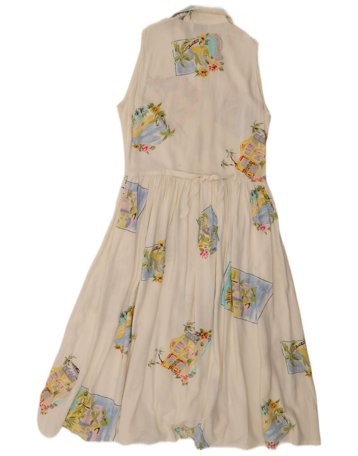 Together Ärmelloses Damen-Maxi-Hemdkleid, UK-Größe 42, Mittelweiß, Patchwork