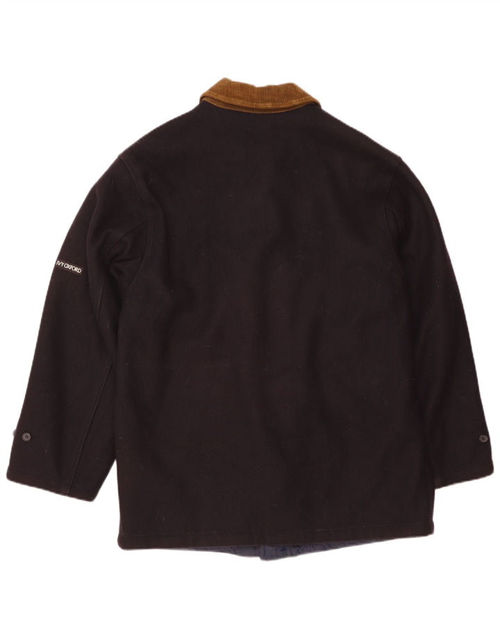 Ivy Oxford Herren Wendejacke UK 36 Small Marineblaue Wolle