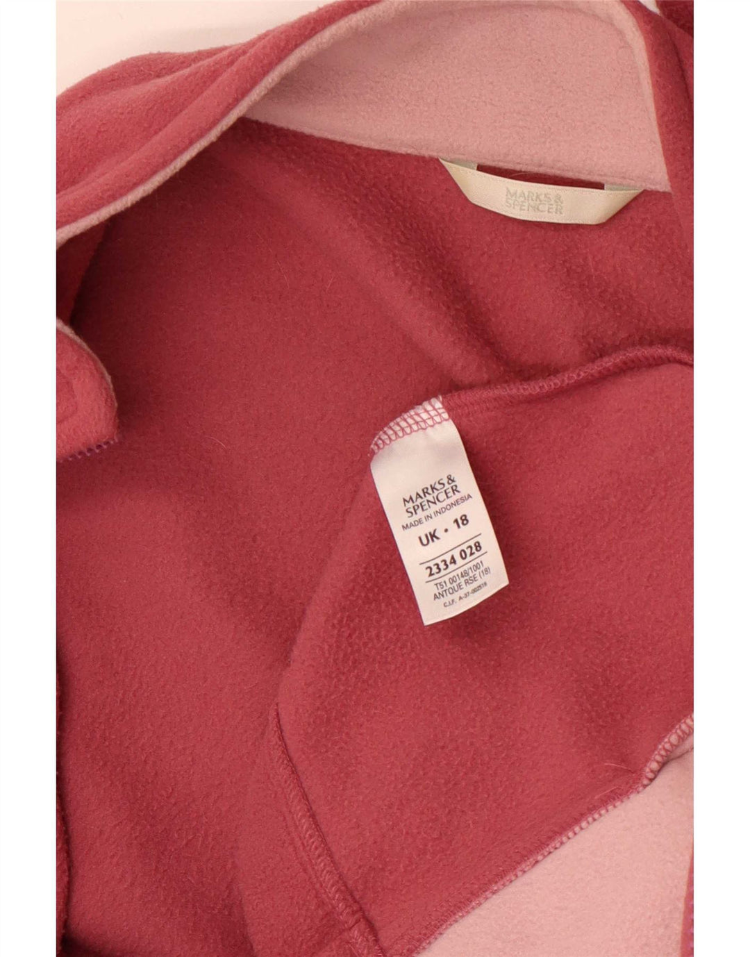 Marks & Spencer Damen Fleecejacke UK 18 XL Rosa Polyester