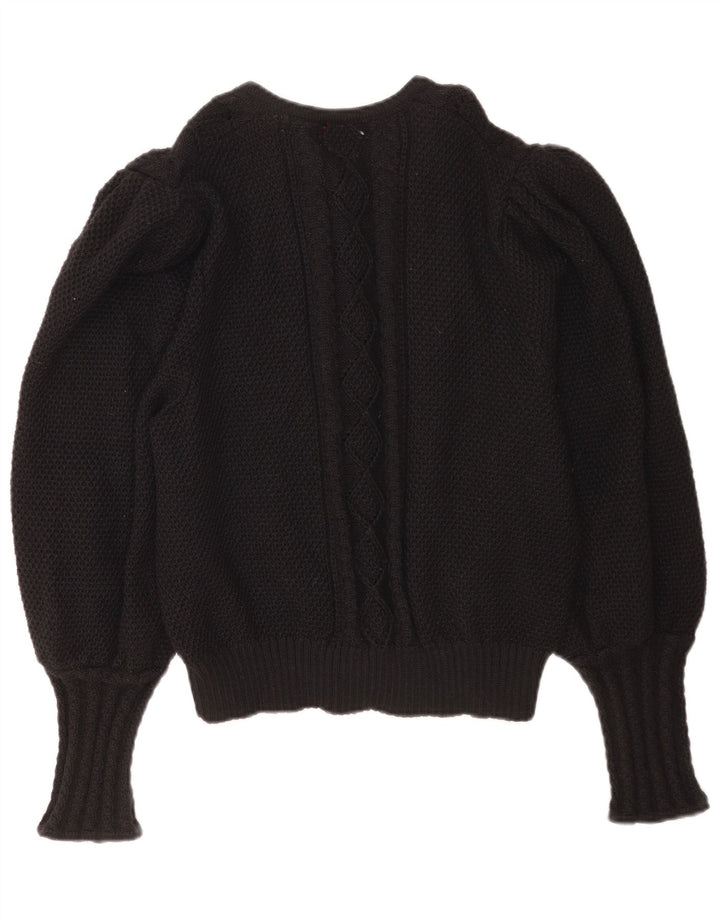 Pfister Damen Strickjacke Pullover EU 46 XL Schwarze Schurwolle