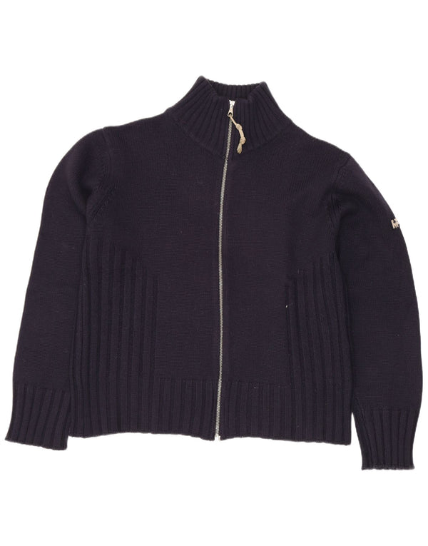 Meltin' Pot Womens Cardigan Sweater UK 14 Medium Navy Blue Wool