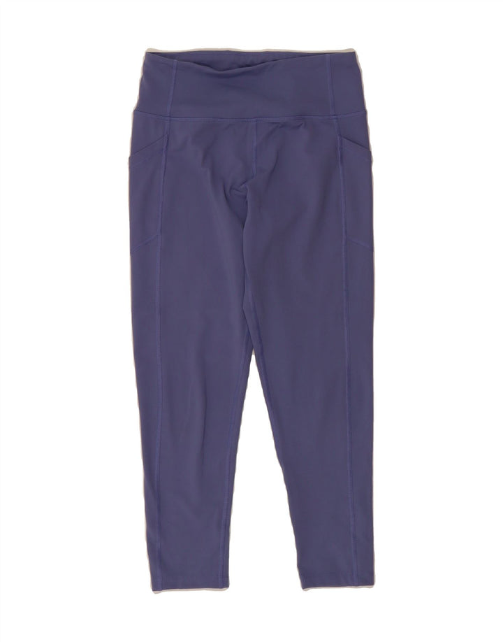 CALVIN KLEIN Womens Leggings UK 14 Medium Navy Blue Polyester Vintage Calvin Klein and Second-Hand Calvin Klein from Messina Hembry 