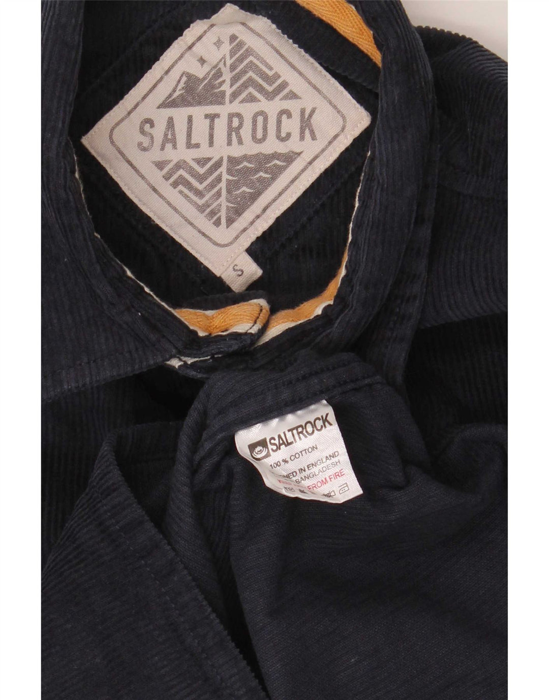 Saltrock Herren-Cordhemd, klein, marineblau, Baumwolle