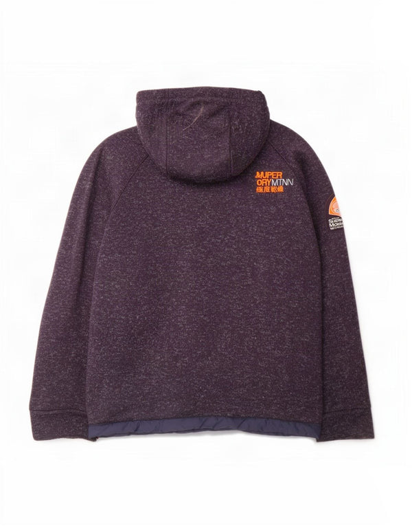 Superdry Herren-Windbreakerjacke mit Kapuze, UK 40, Größe L, Marineblau meliert