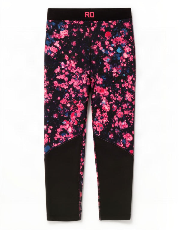 Nike Womens Dri Fit Graphic Capri Leggings UK 8 Small Red Tie Dye Polyester