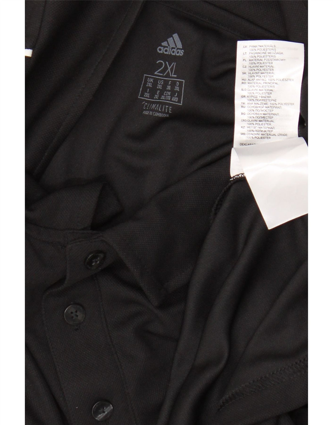 Adidas Herren Climalite Poloshirt 2XL Schwarz Polyester