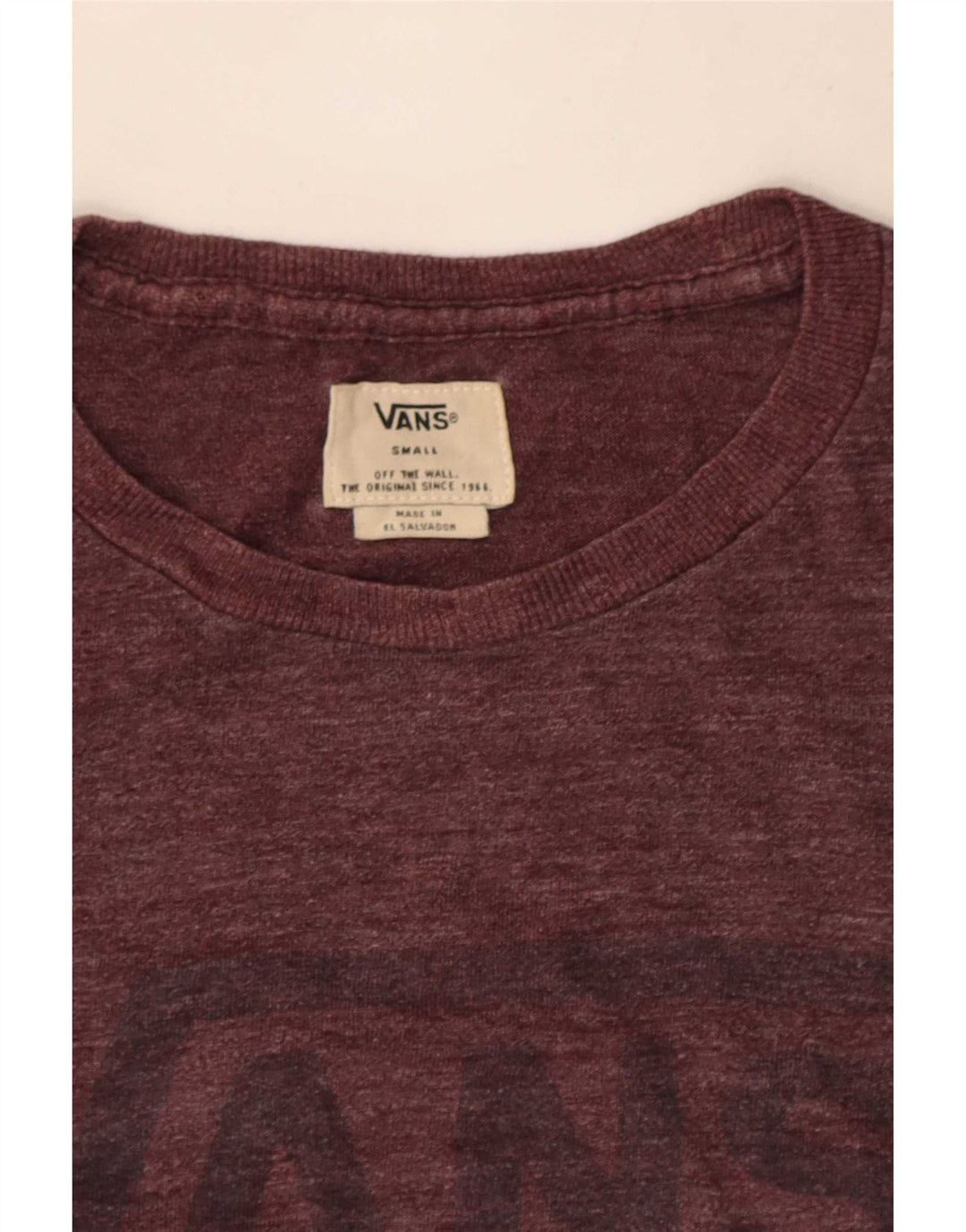 Vans Herren T-Shirt mit Grafik, Größe S, Burgunderrot meliert