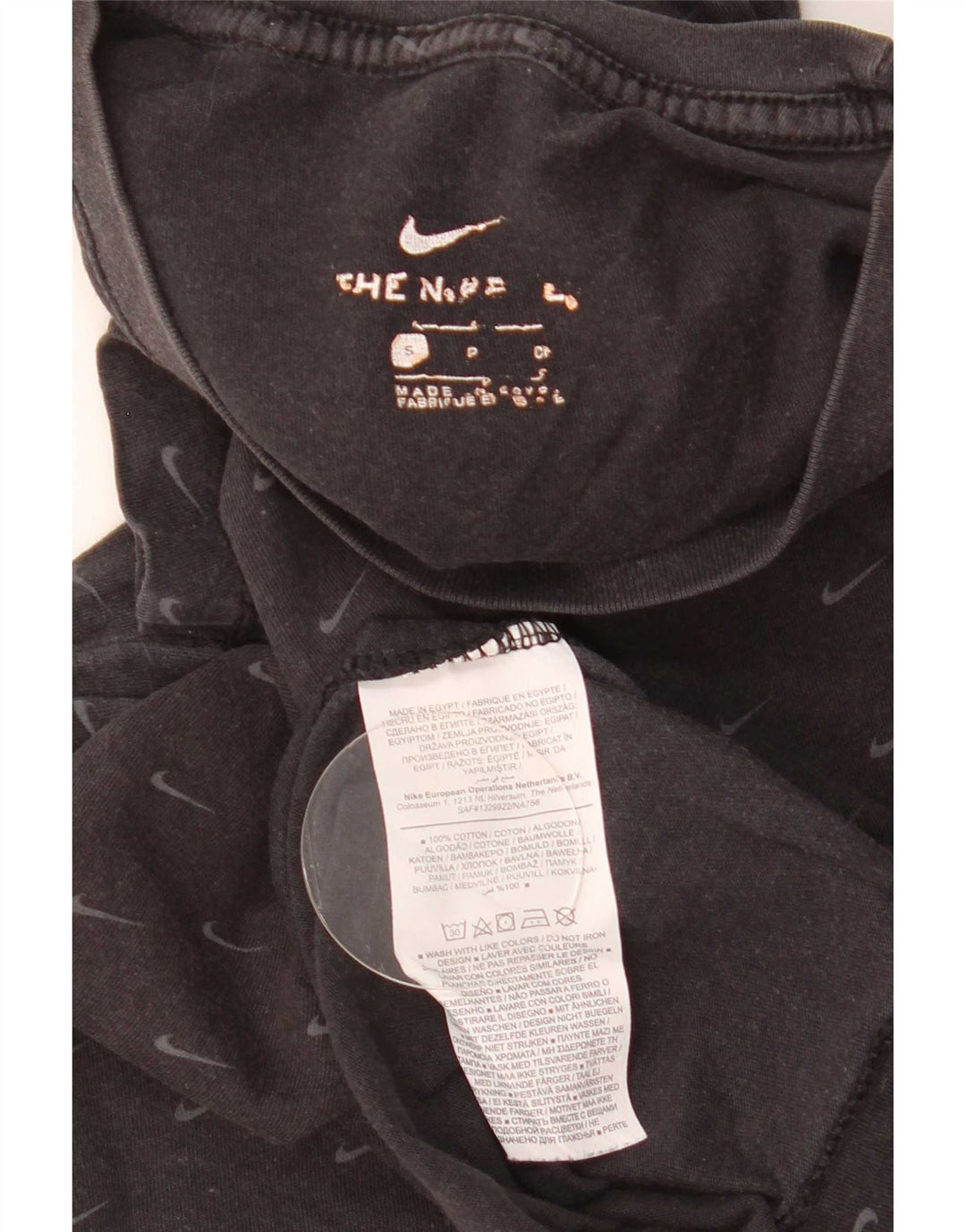 Nike Herren-T-Shirt mit Grafik, Größe S, schwarze Baumwolle