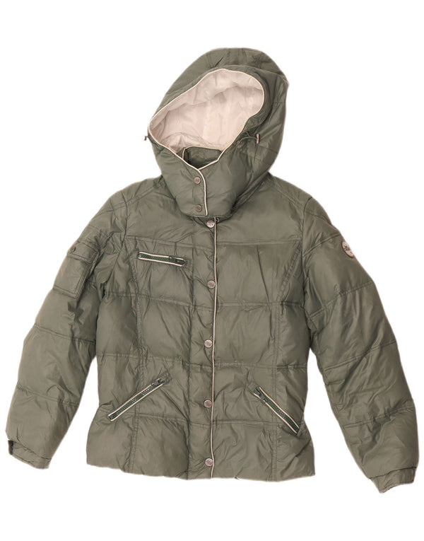 Best Company Wattierte Damenjacke mit Kapuze UK 18 XL Grün Polyester